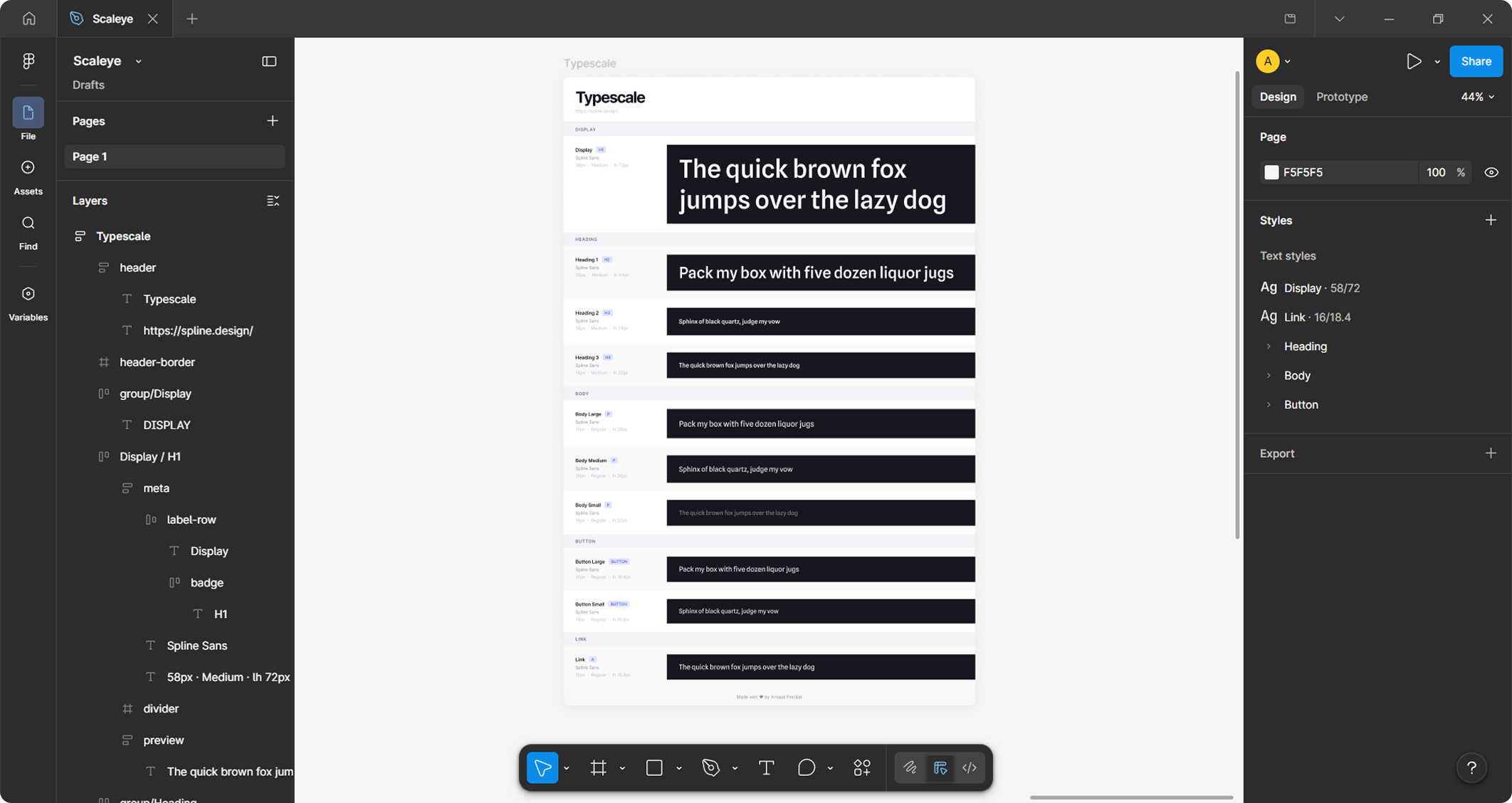 Scaleye — Révèle le typescale de n'importe quel site.