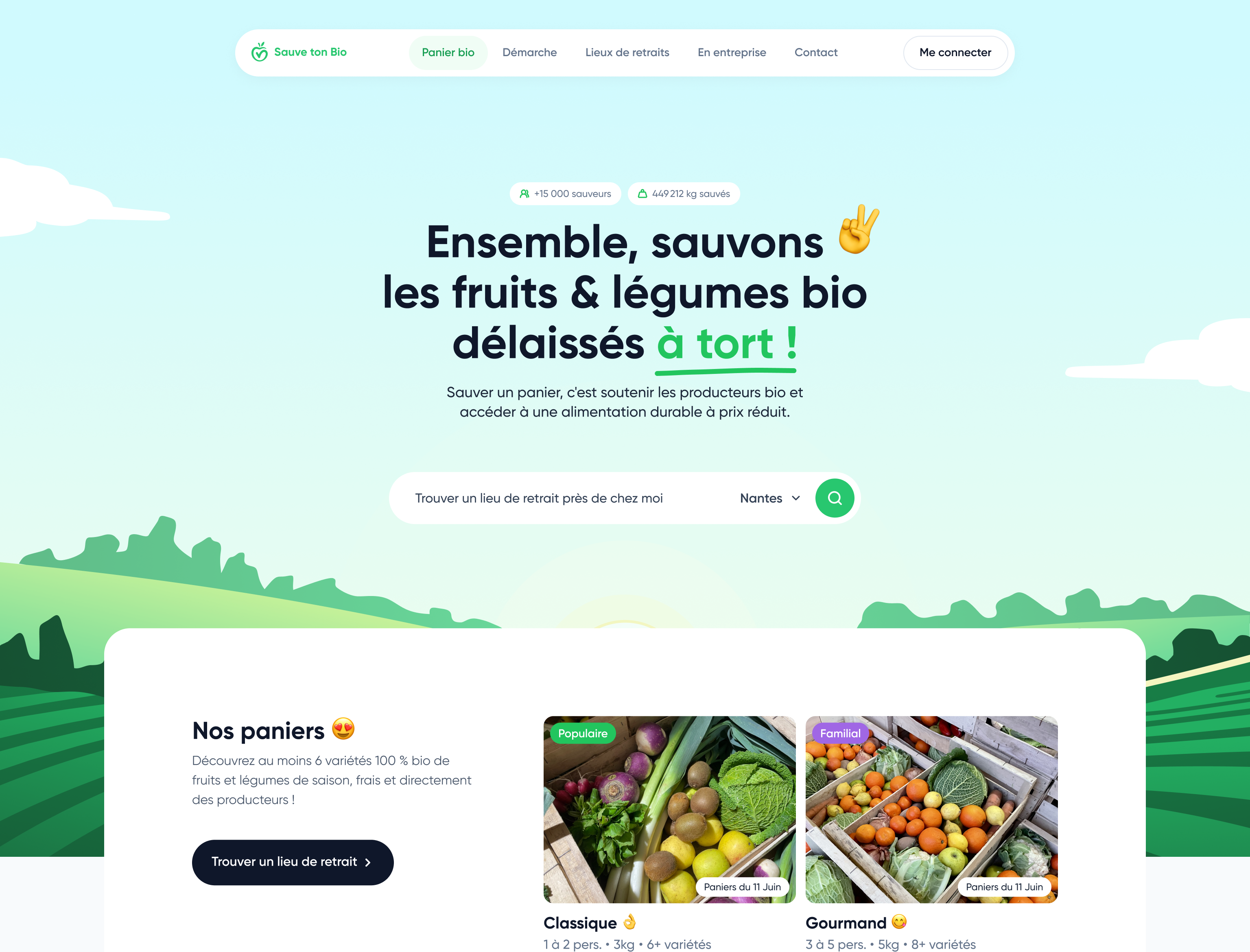 Site vitrine Sauve ton Bio — Le bio anti-gaspi, près de chez vous