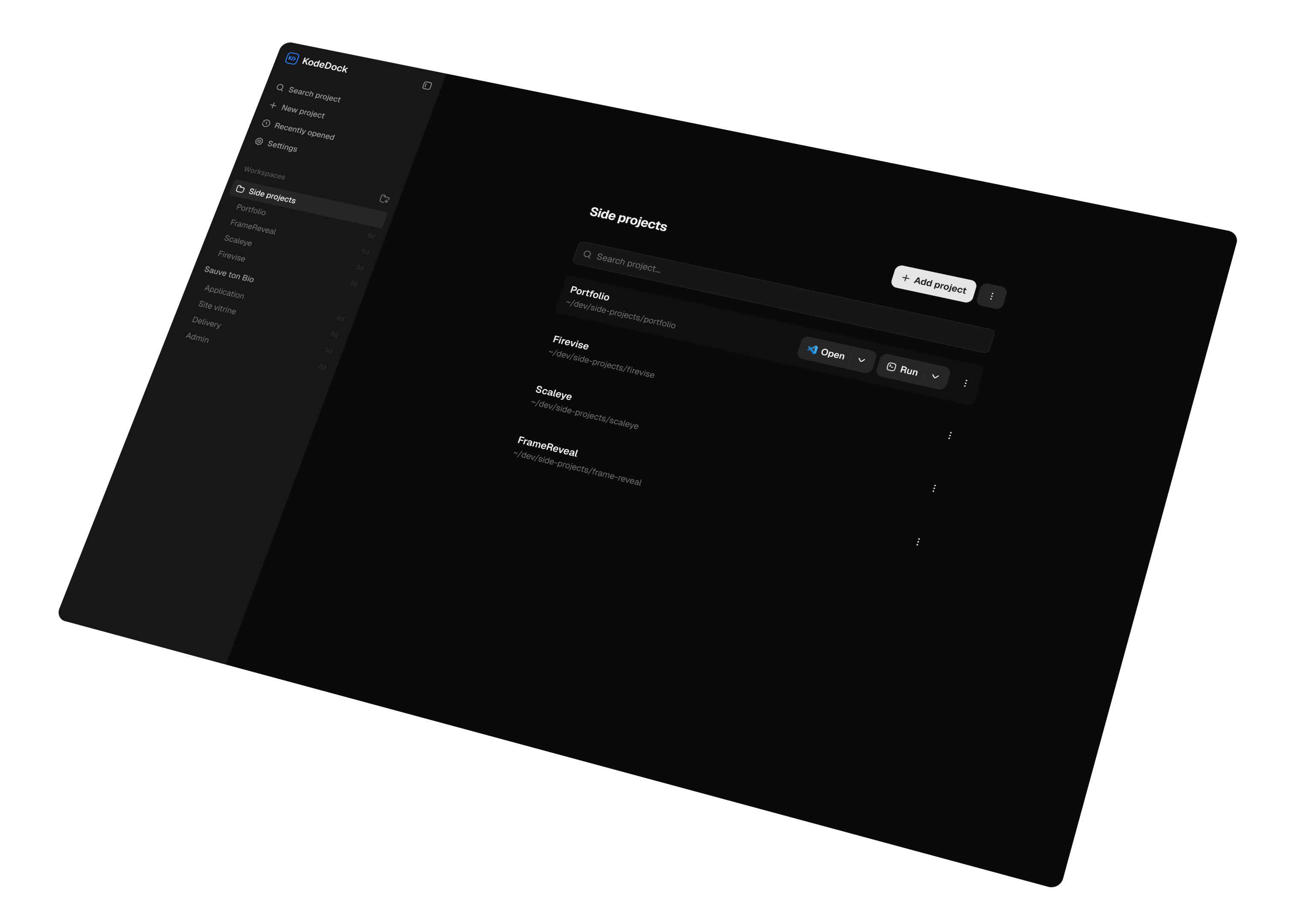 Aperçu du projet KodeDock